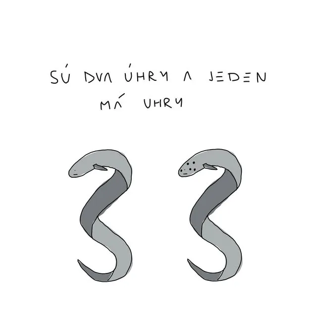 Kresba: Sú dva úhry a jeden má úhry